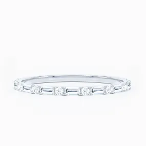 Baguette & Round Stackable Wedding Band