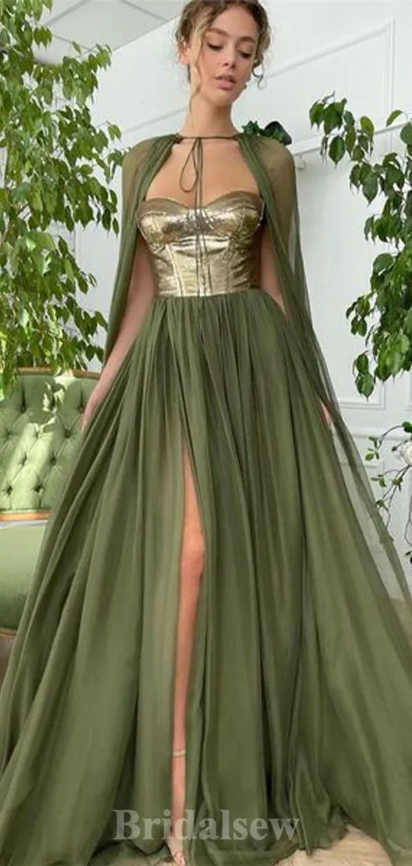 A-line Charming Chiffon Unique Elegant Modest Long Party Evening Prom Dresses PD1288