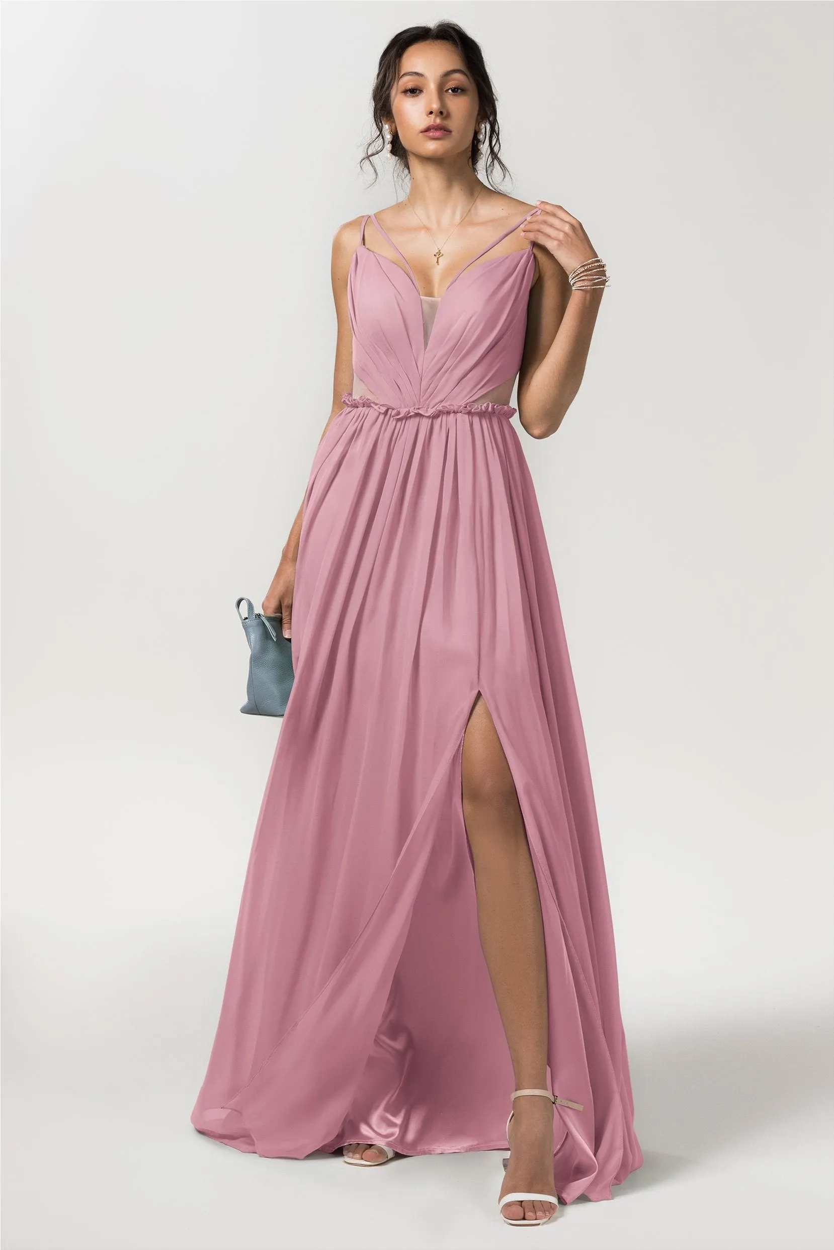 A-Line Floor Length Chiffon Bridesmaid Dress Formal Dresses CB0564