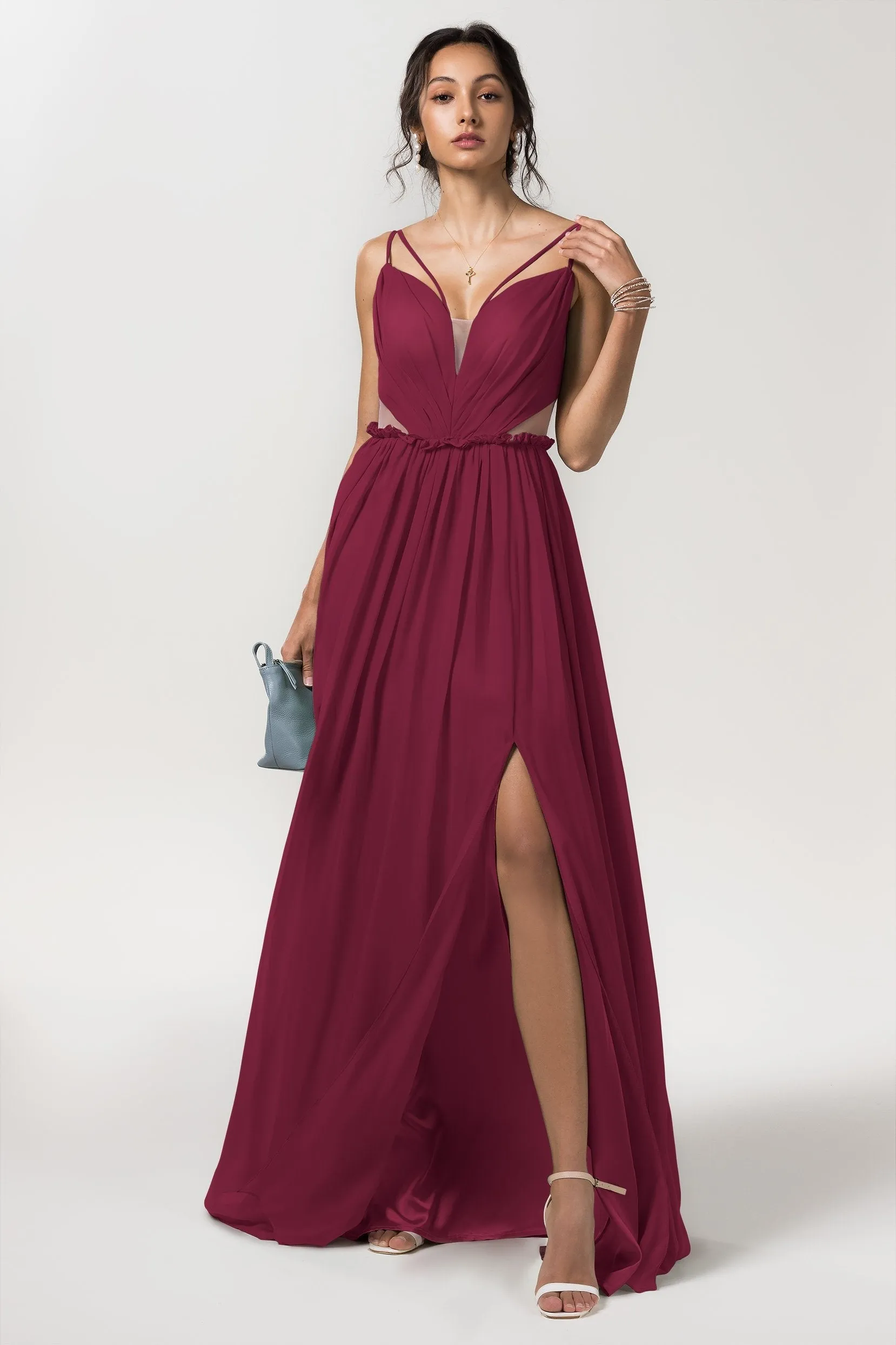 A-Line Floor Length Chiffon Bridesmaid Dress Formal Dresses CB0564