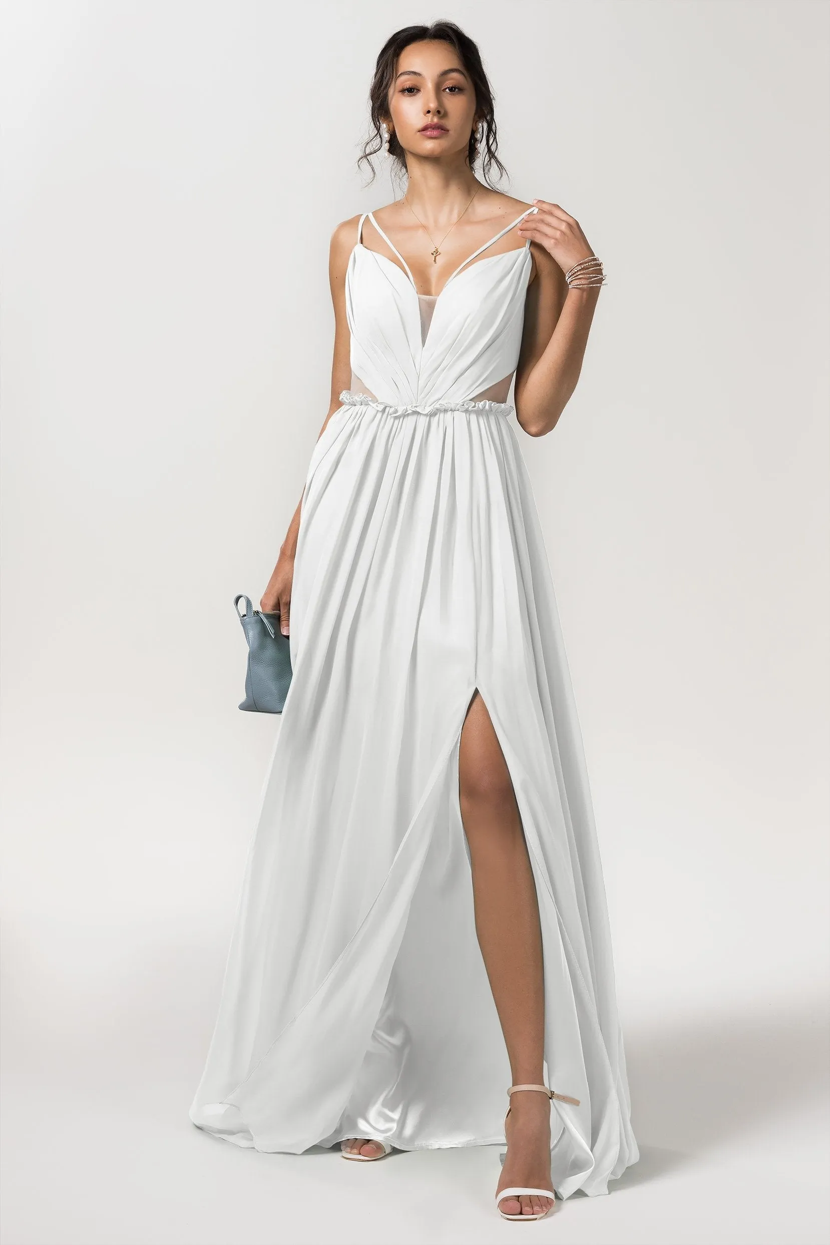 A-Line Floor Length Chiffon Bridesmaid Dress Formal Dresses CB0564