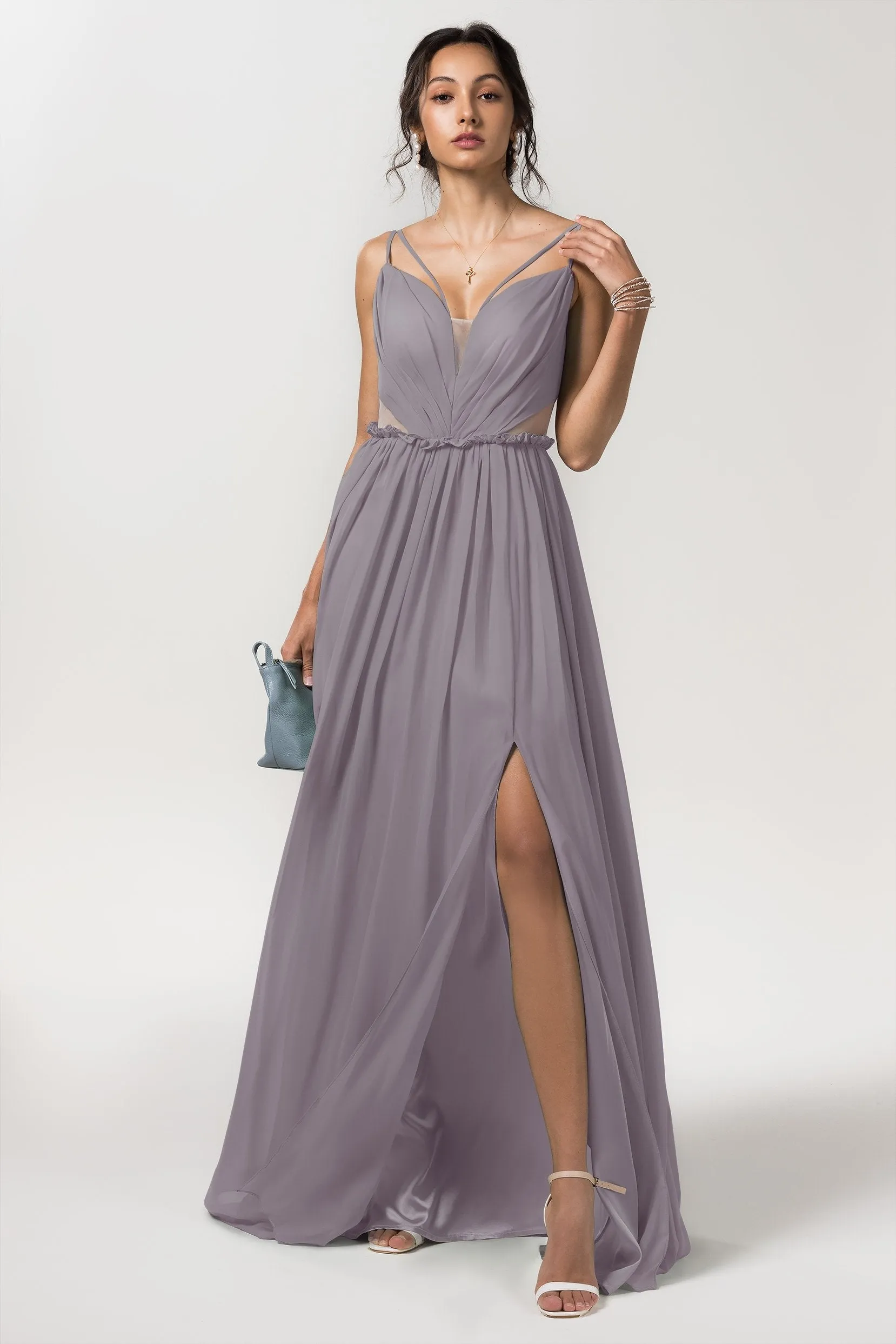 A-Line Floor Length Chiffon Bridesmaid Dress Formal Dresses CB0564