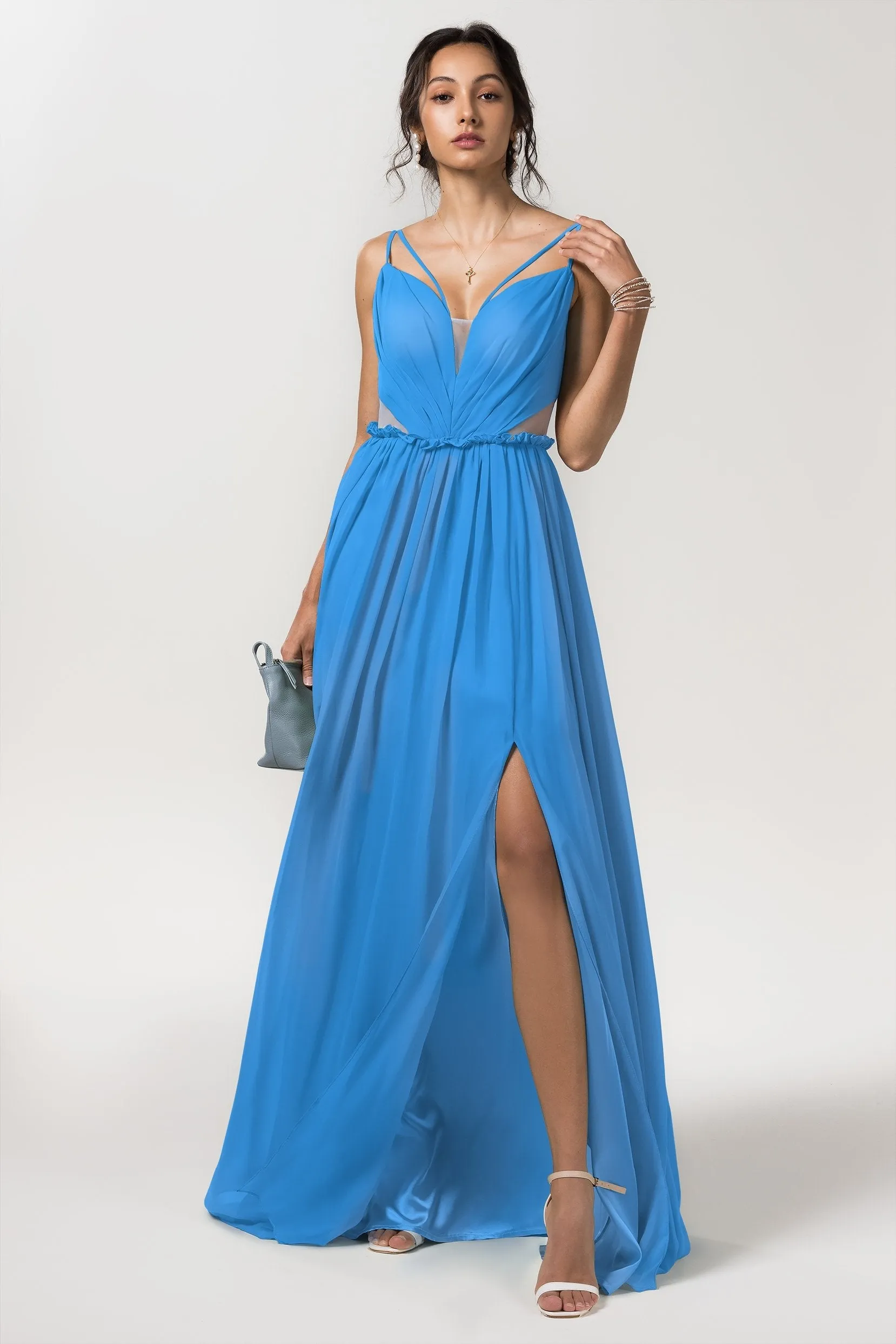 A-Line Floor Length Chiffon Bridesmaid Dress Formal Dresses CB0564