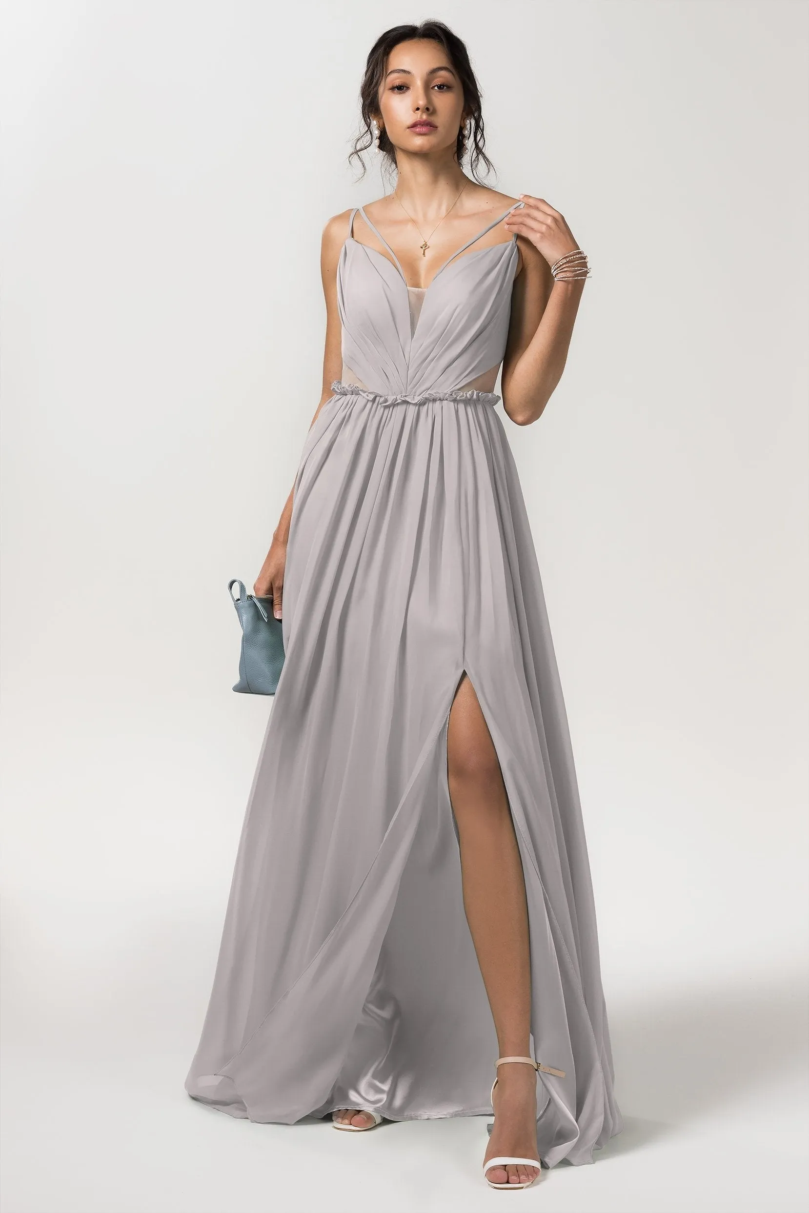 A-Line Floor Length Chiffon Bridesmaid Dress Formal Dresses CB0564