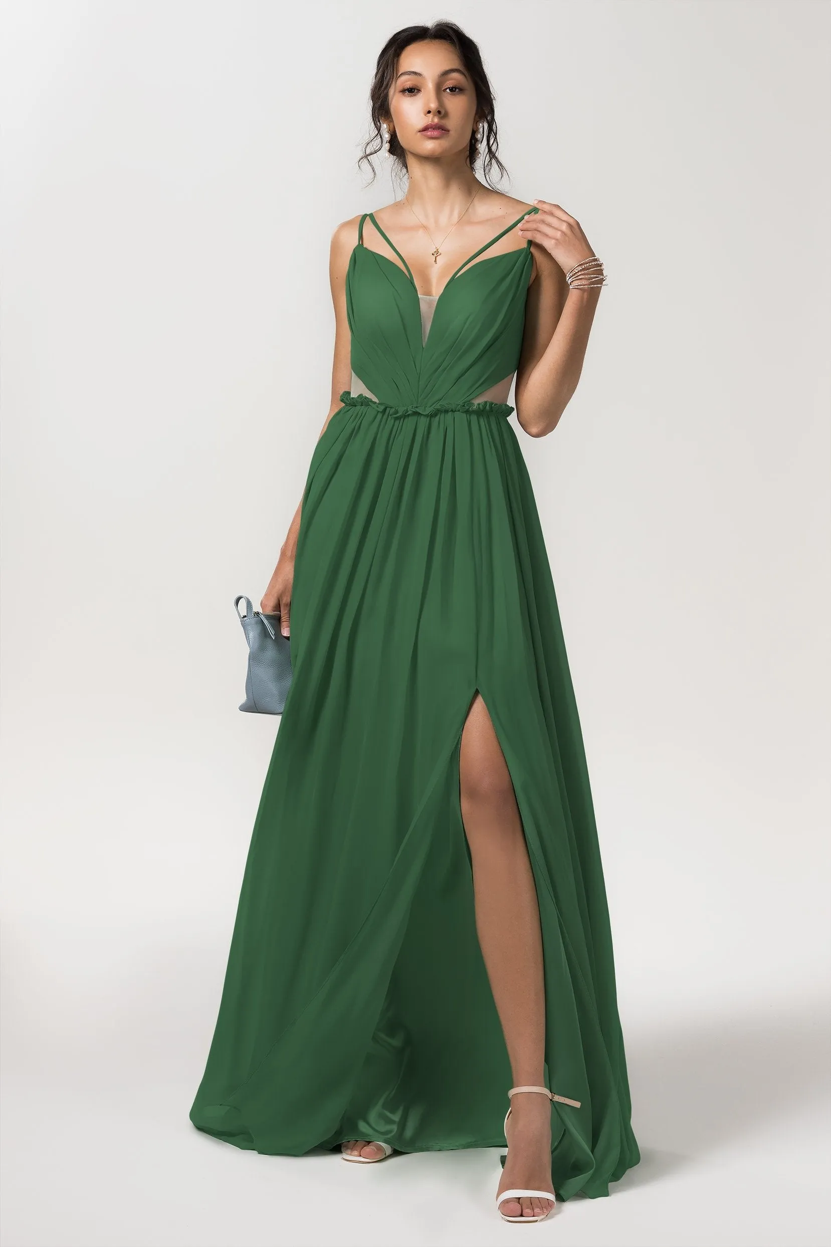 A-Line Floor Length Chiffon Bridesmaid Dress Formal Dresses CB0564