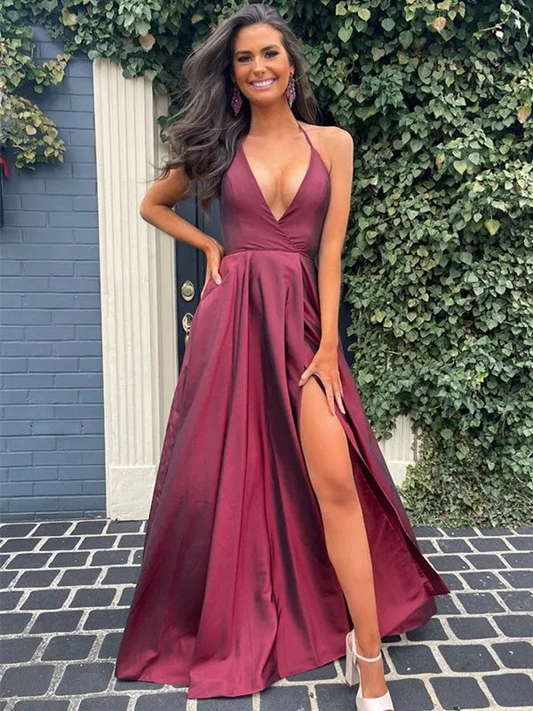 A-line Simple Spaghetti Straps Elegant Modest Long Party Evening Prom Dresses PD1340