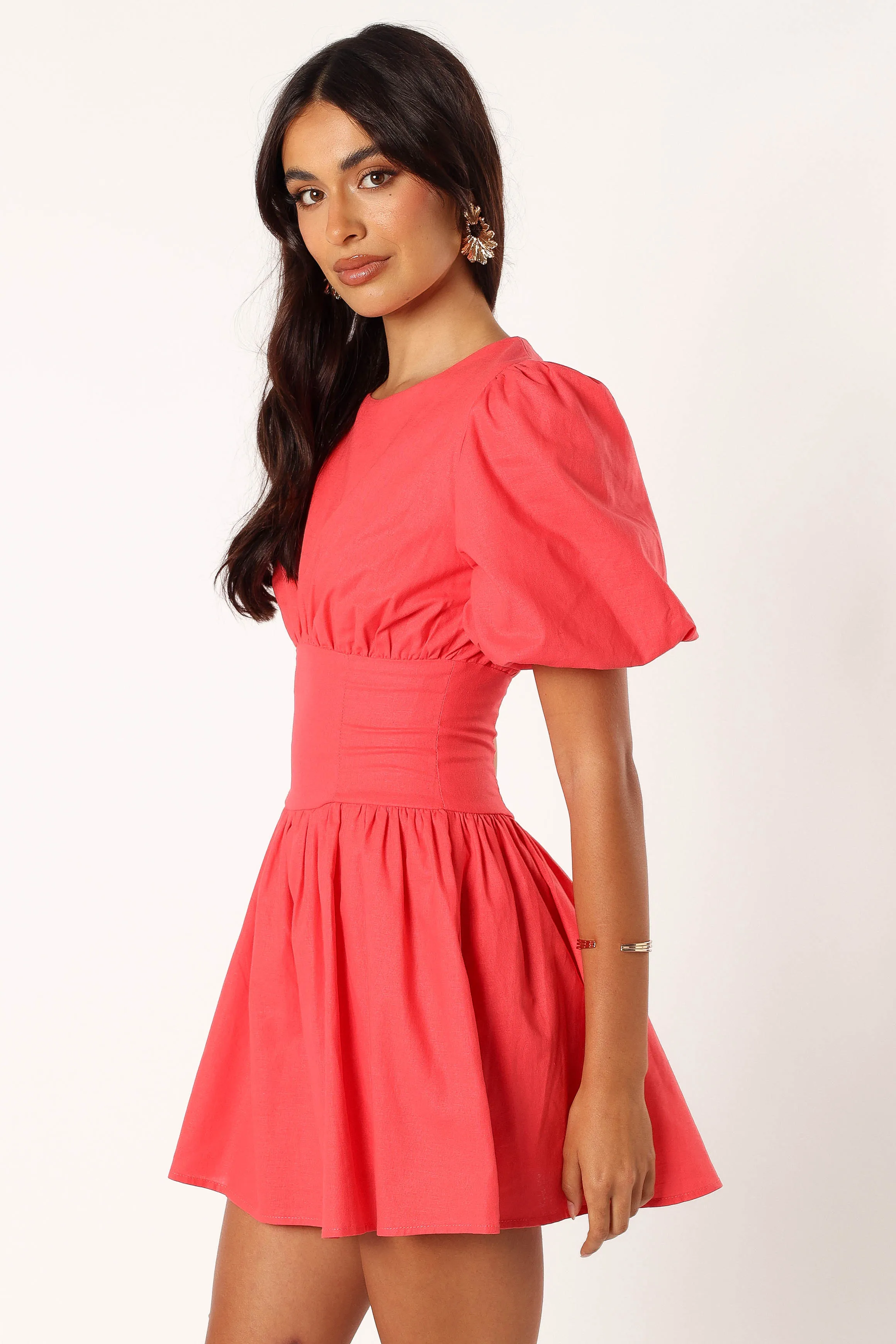 Alfie Mini Dress - Coral Red