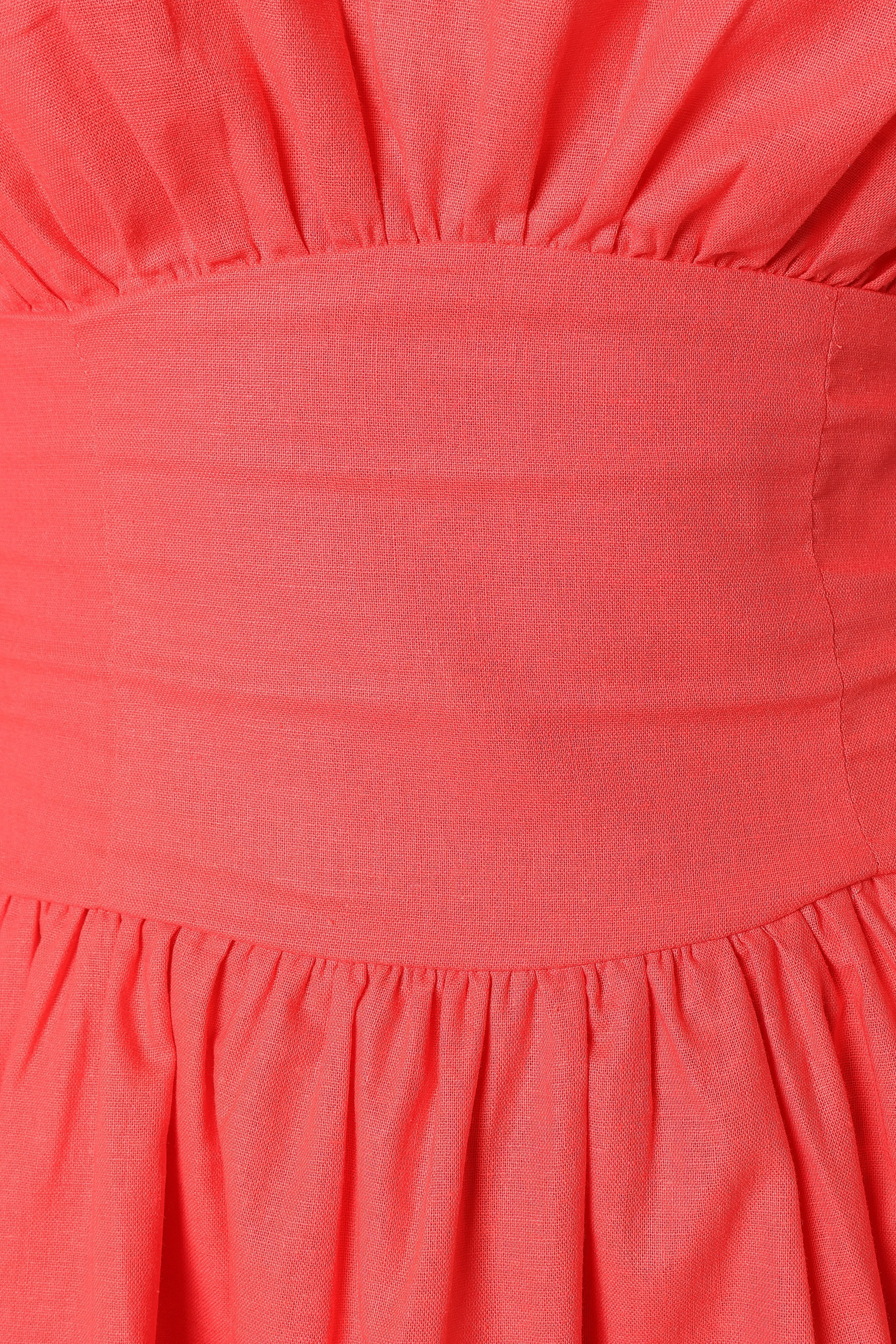 Alfie Mini Dress - Coral Red