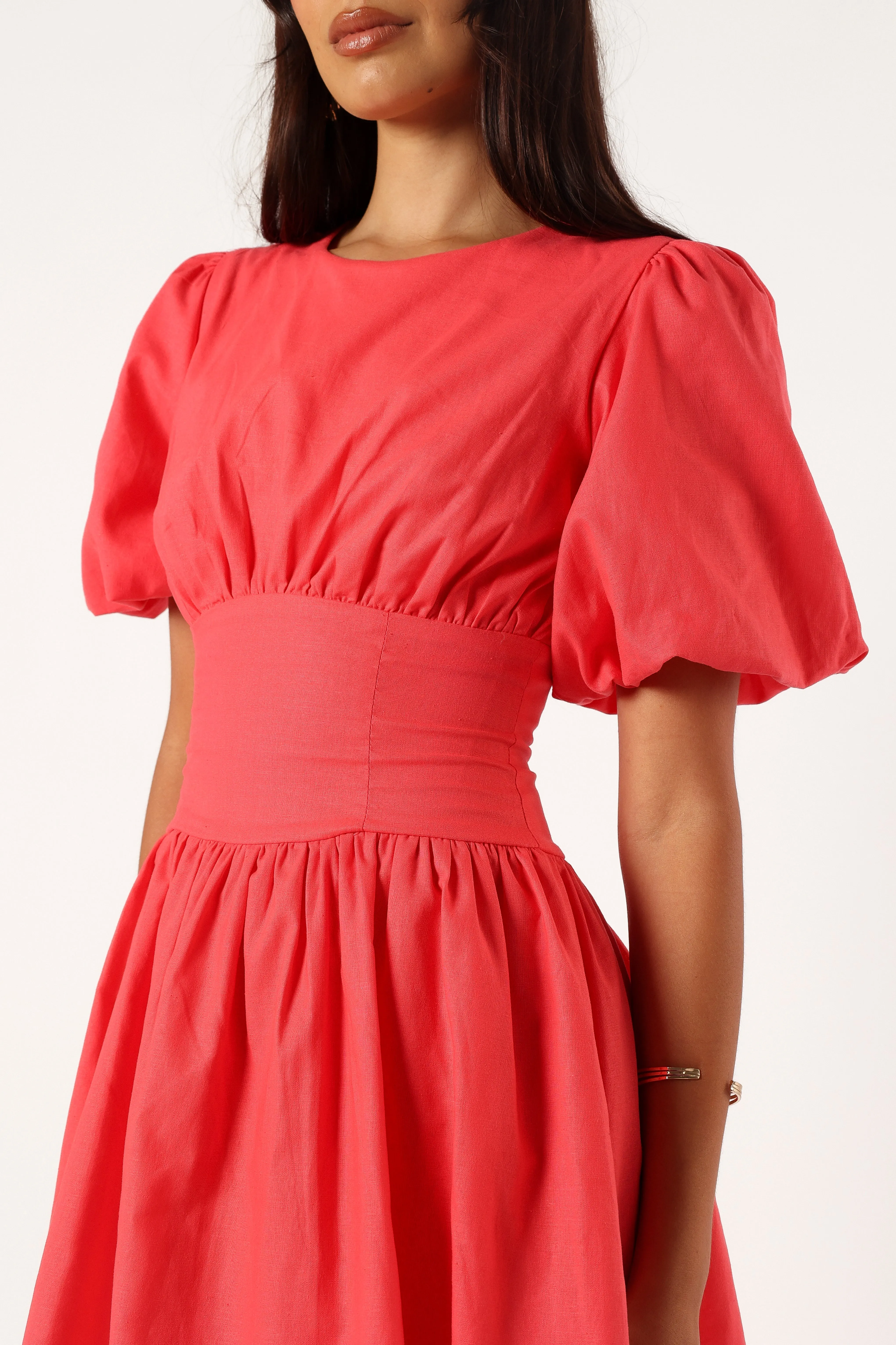 Alfie Mini Dress - Coral Red