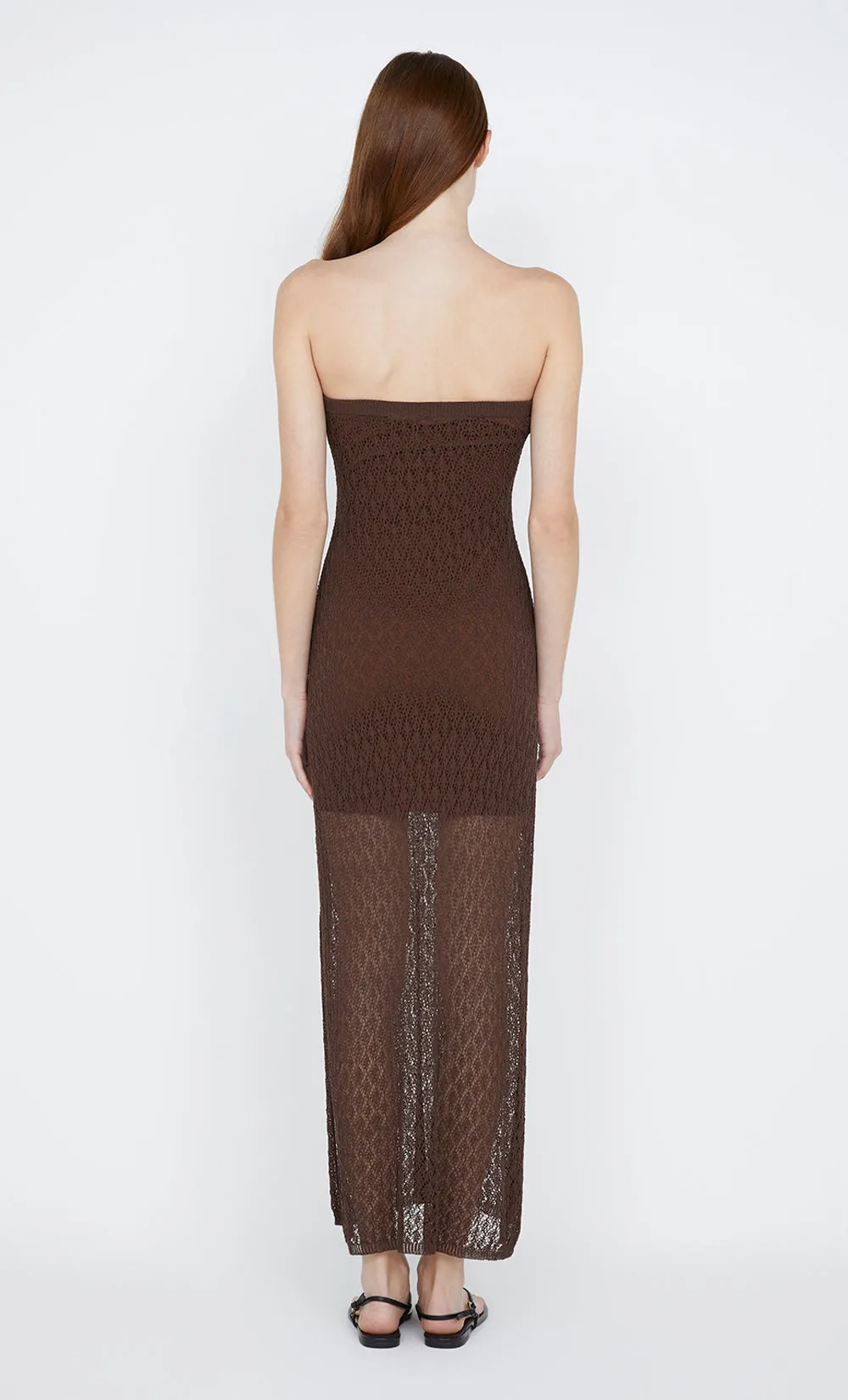 AURORA STRAPLESS DRESS - CHOC