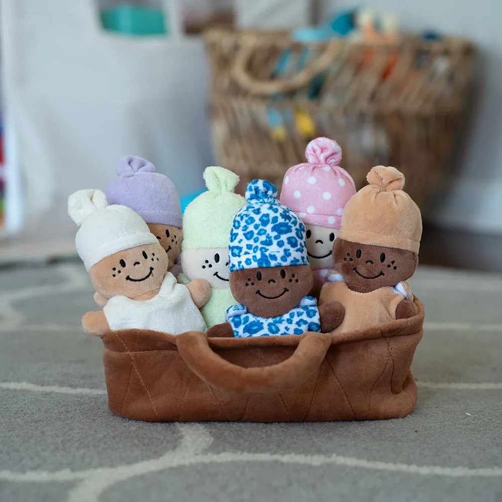 Basket of Babies | Six Soft, Diverse Dolls with Removable Dresses & Take-Along Basket