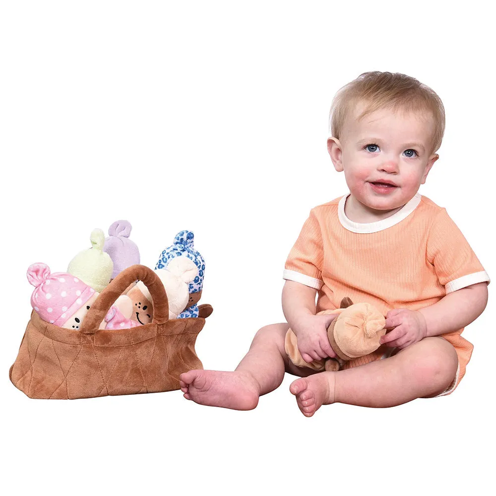 Basket of Babies | Six Soft, Diverse Dolls with Removable Dresses & Take-Along Basket