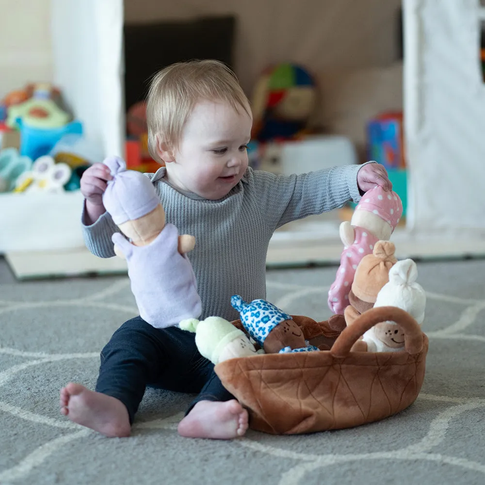 Basket of Babies | Six Soft, Diverse Dolls with Removable Dresses & Take-Along Basket