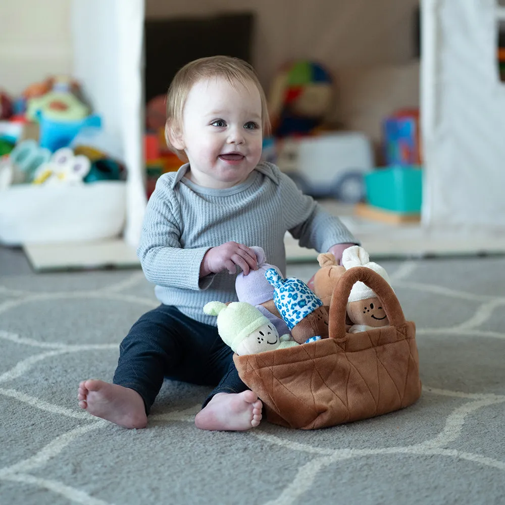 Basket of Babies | Six Soft, Diverse Dolls with Removable Dresses & Take-Along Basket