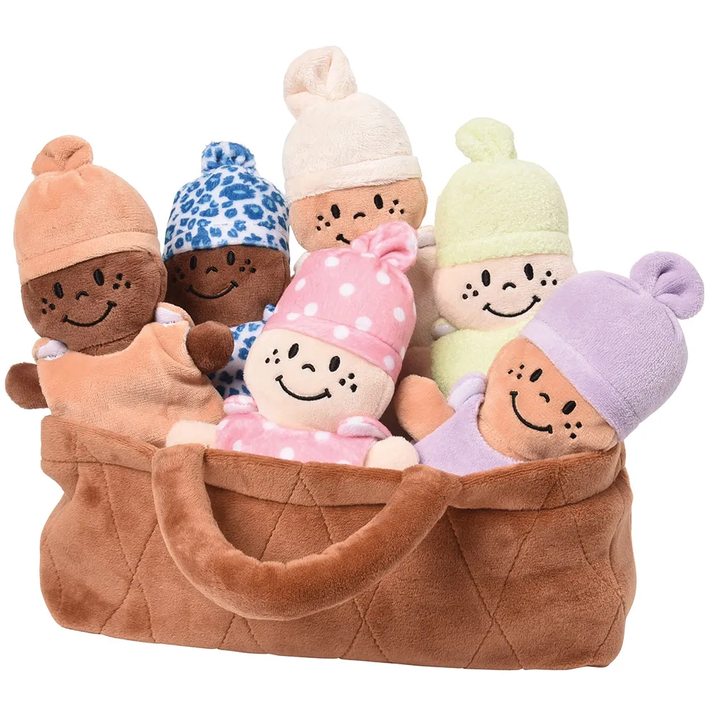 Basket of Babies | Six Soft, Diverse Dolls with Removable Dresses & Take-Along Basket