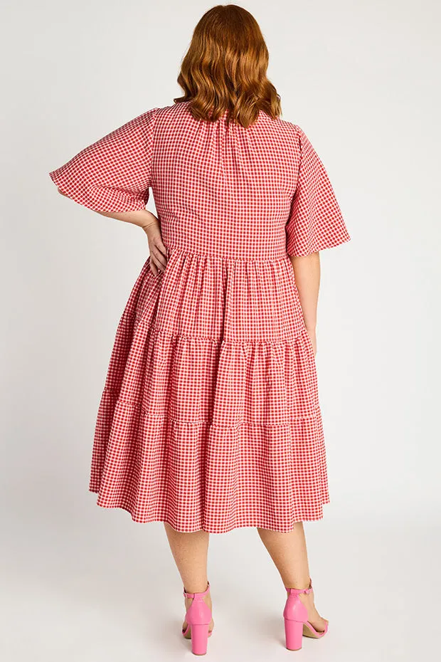 Birdie Gingham Red Dress