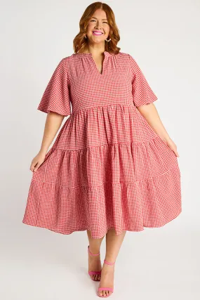 Birdie Gingham Red Dress