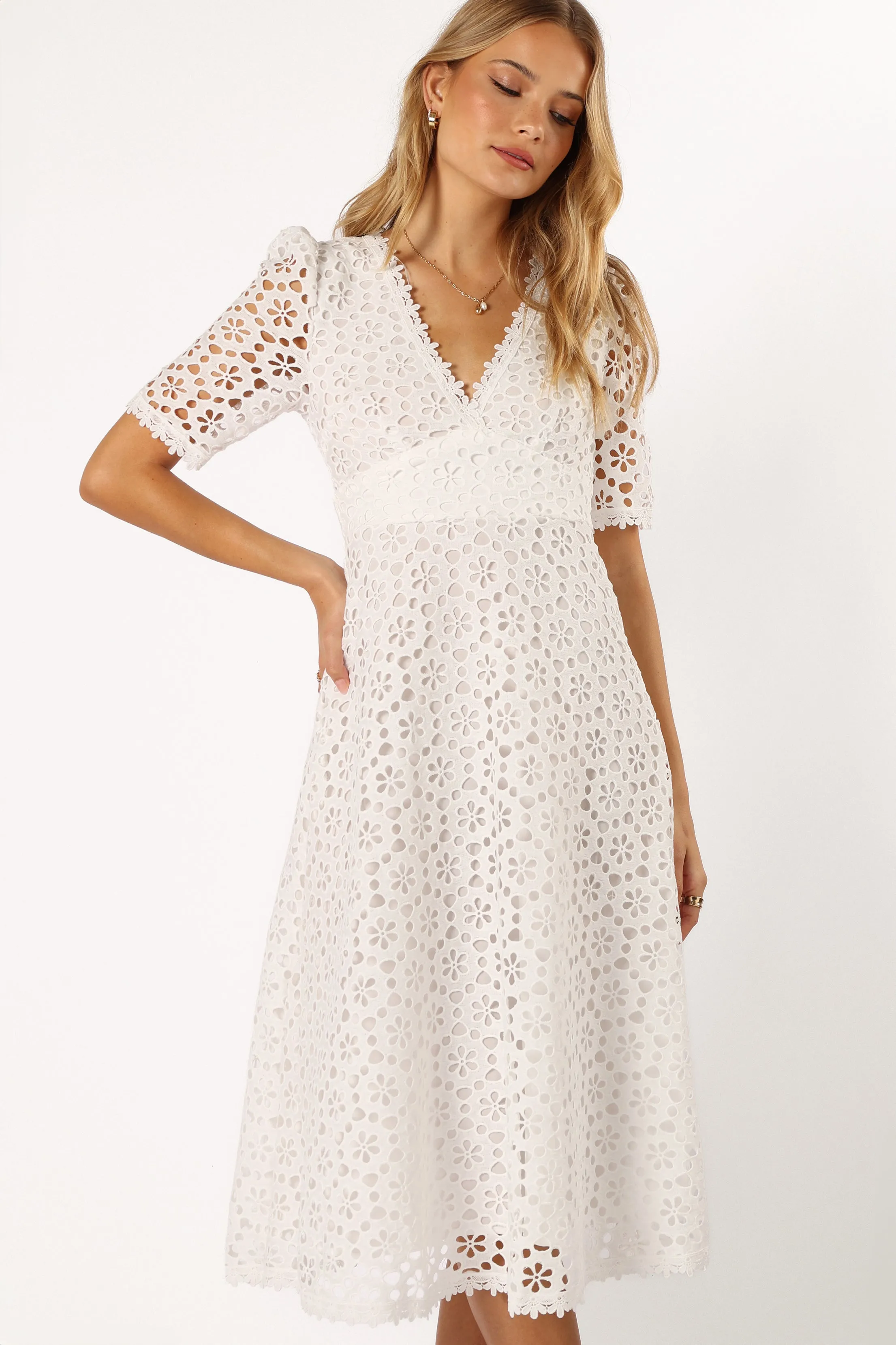 Camellia Midi Dress - White