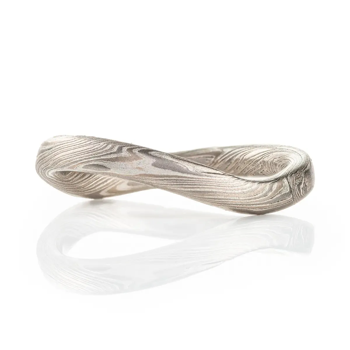 Celestial Contoured Mokume Wedding Band