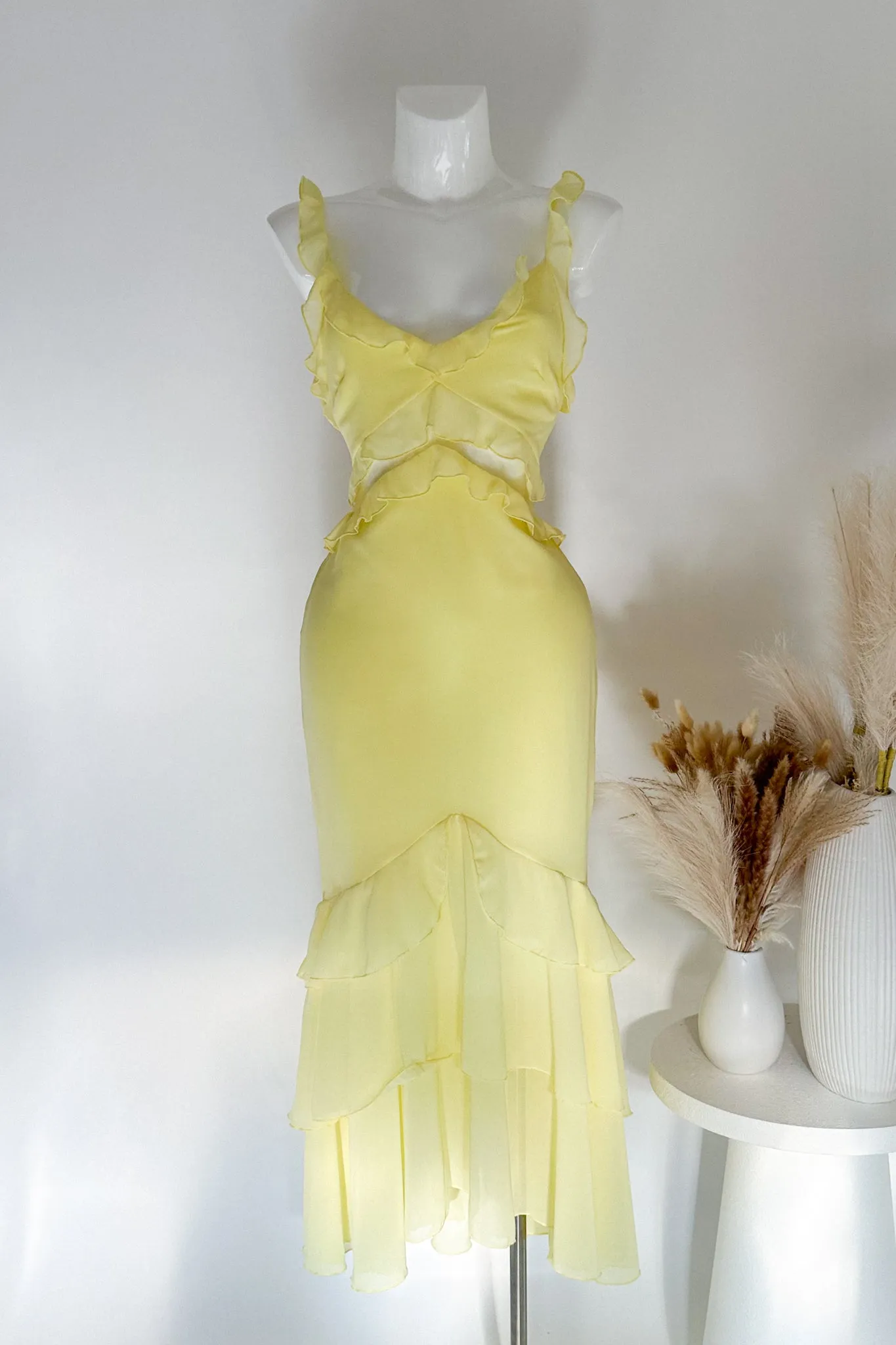 Cher Midi Dress - Lemon