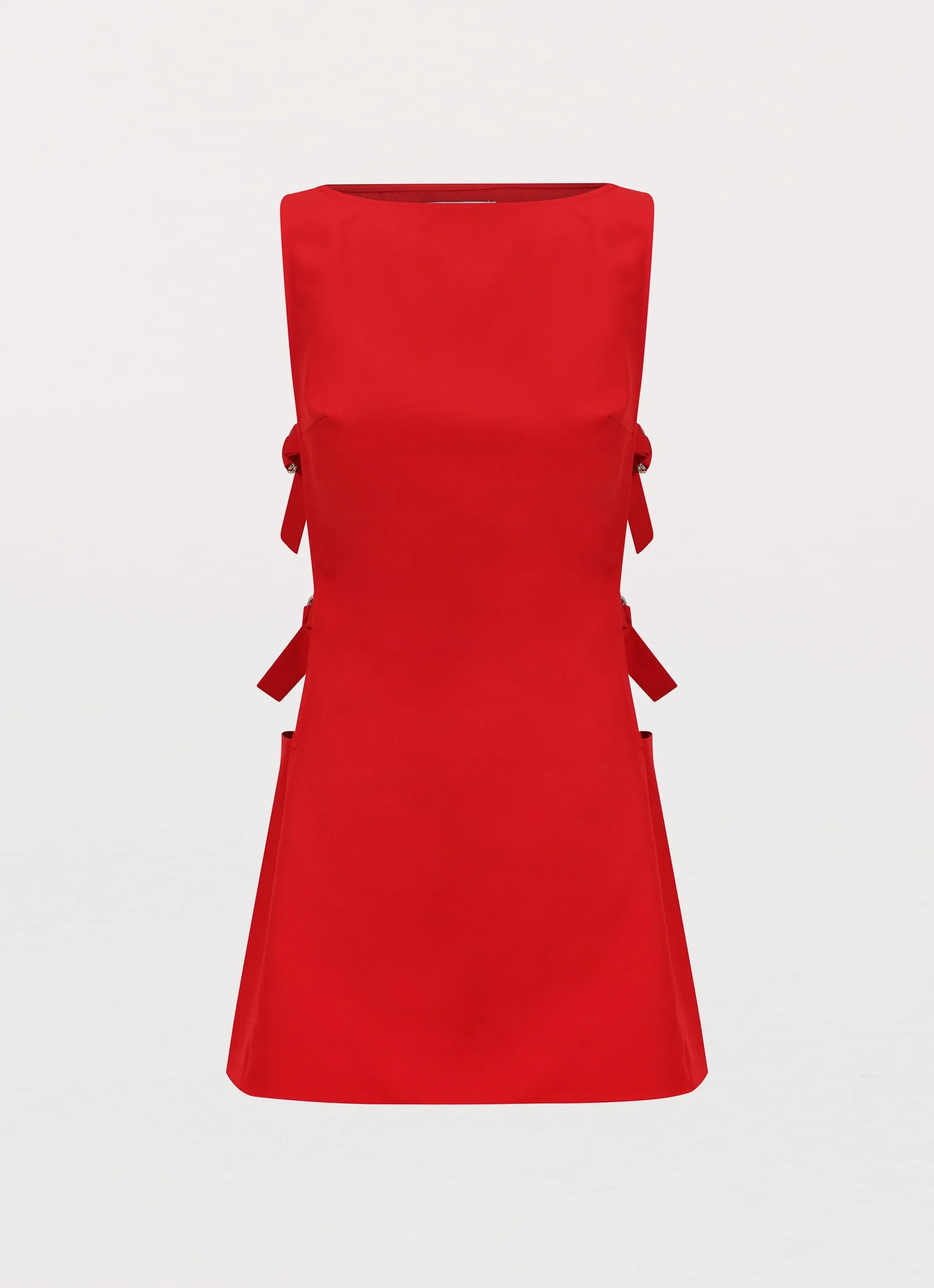 Cherish You Buckle Mini Dress - Red