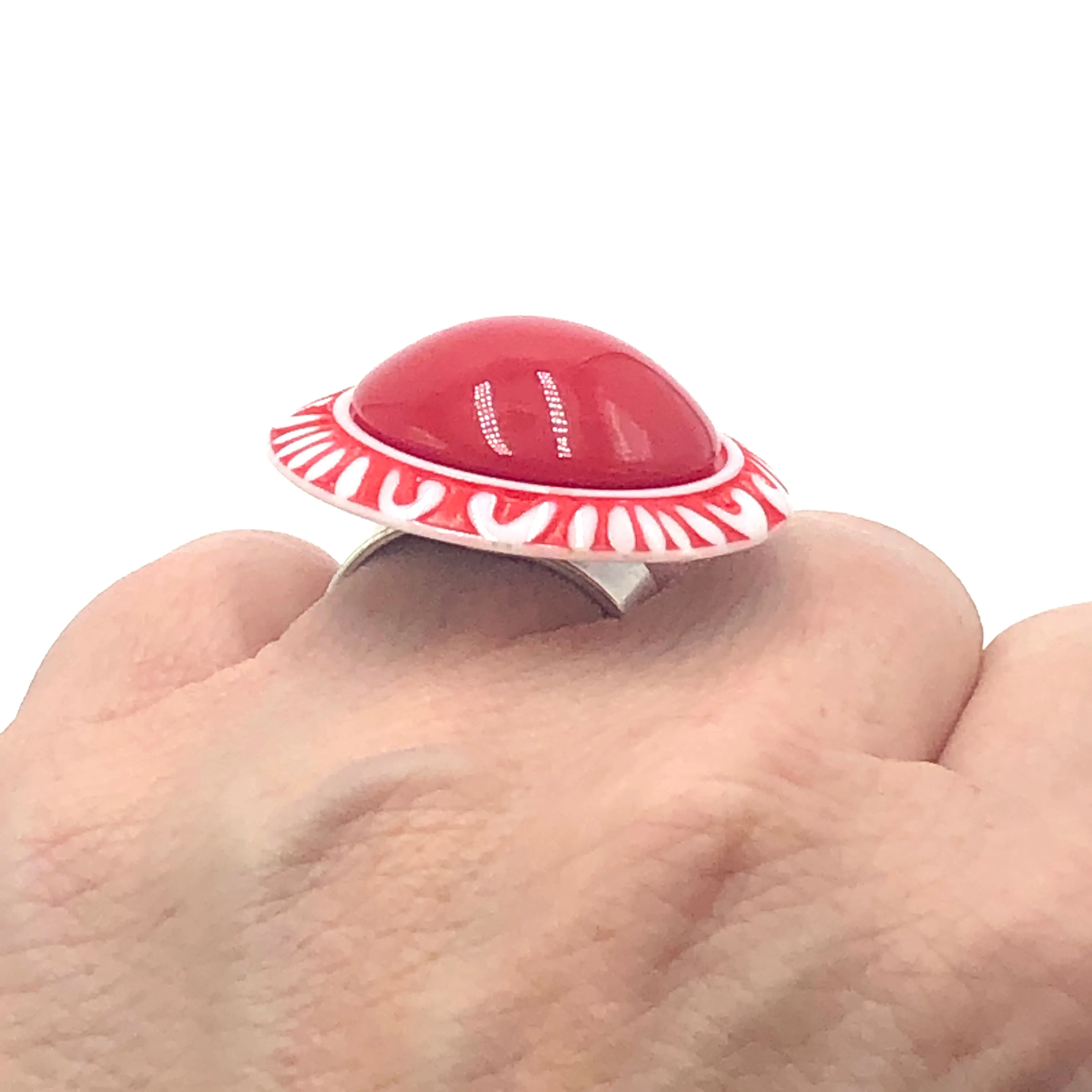 Cherry Leaf Cocktail Ring