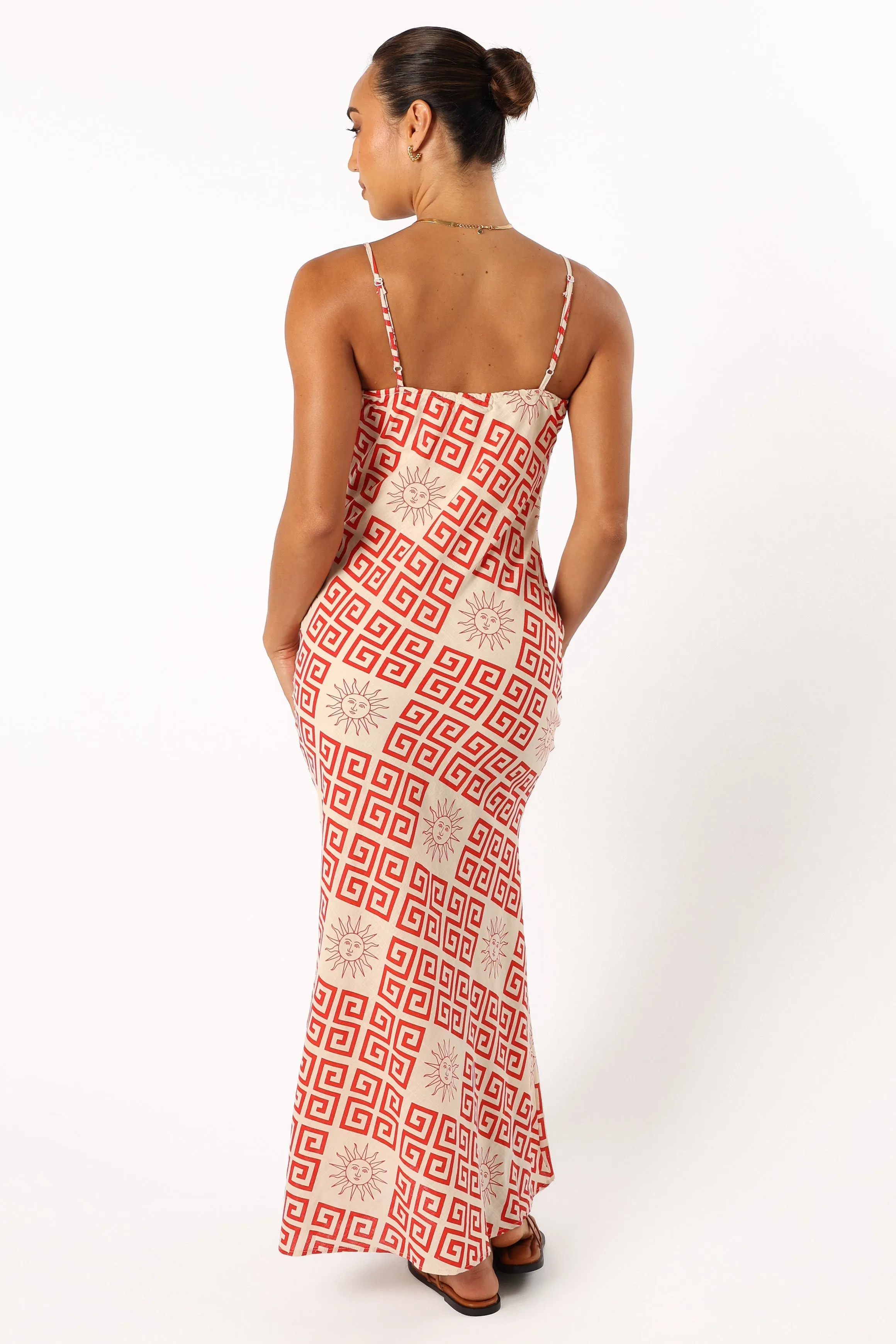 Coco Maxi Slip Dress - Red Cream