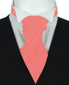 Coral Shantung Wedding Cravat