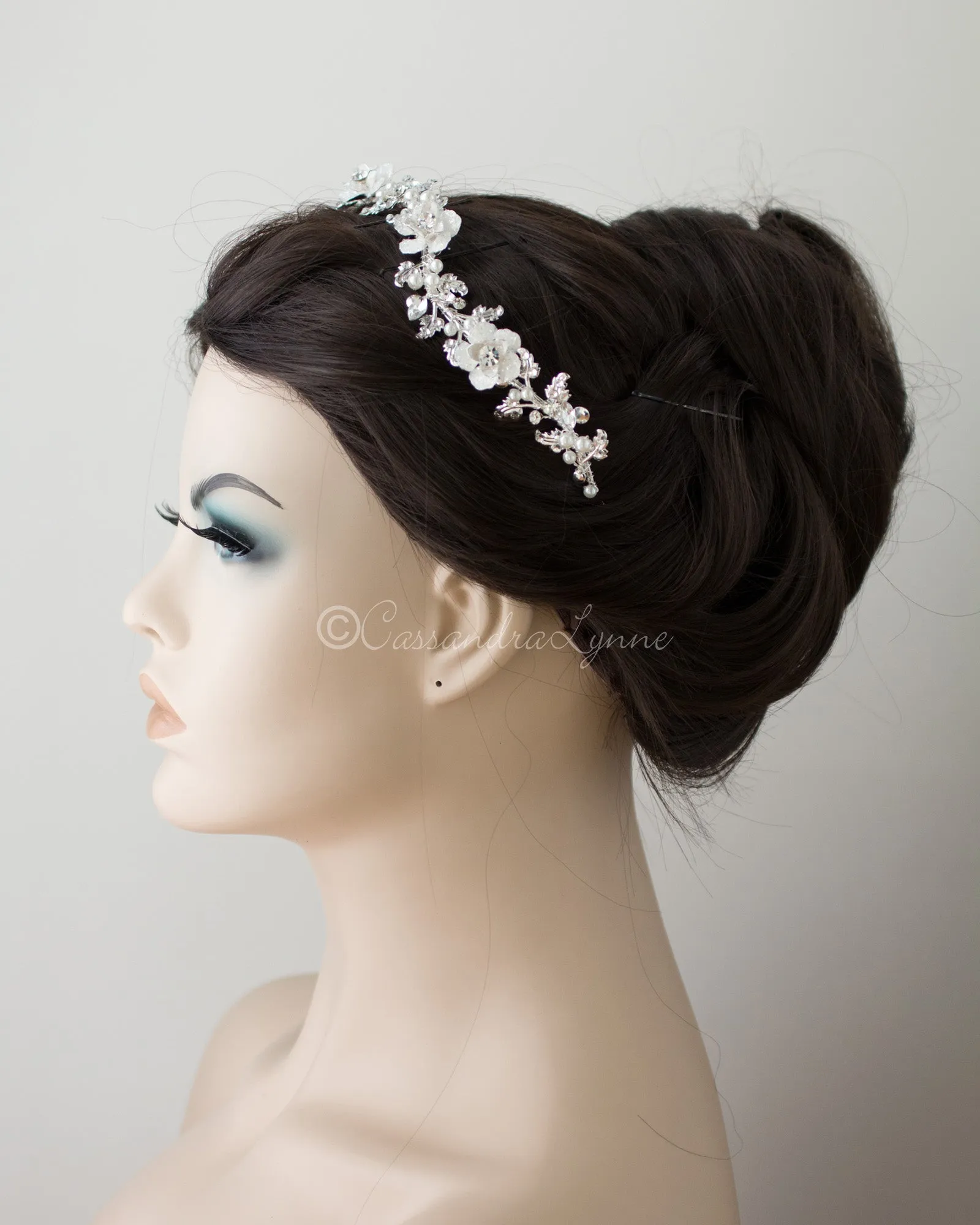 Crystalline Flower Wedding Headband