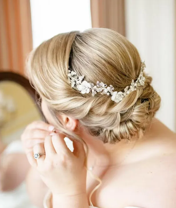 Crystalline Flower Wedding Headband