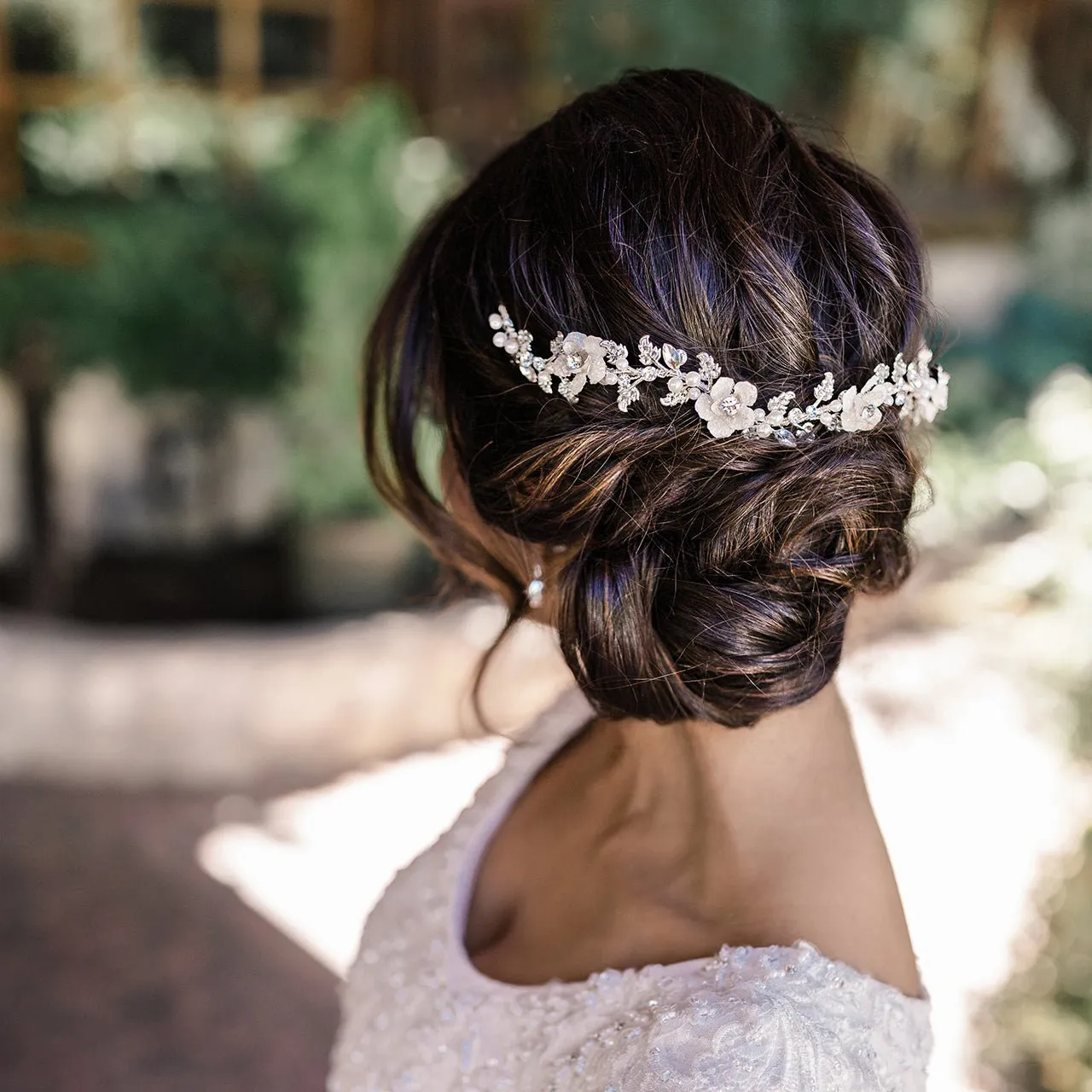 Crystalline Flower Wedding Headband