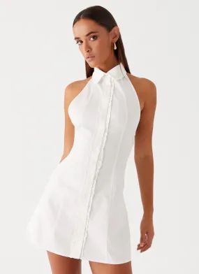 Dallas Collared Mini Dress - White