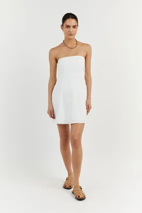 DAPHNE WHITE LINEN MINI DRESS