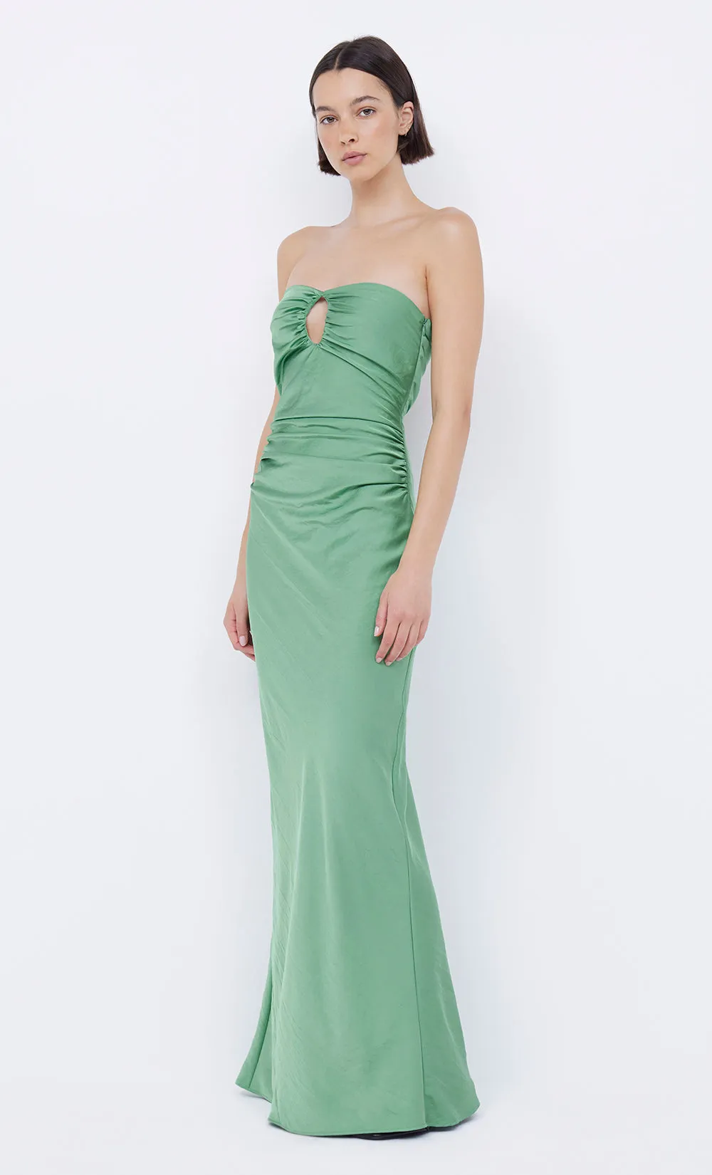 EMILIA STRAPLESS DRESS - GREEN APPLE