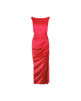 ERCOLINI MAXI DRESS LIPPY RED