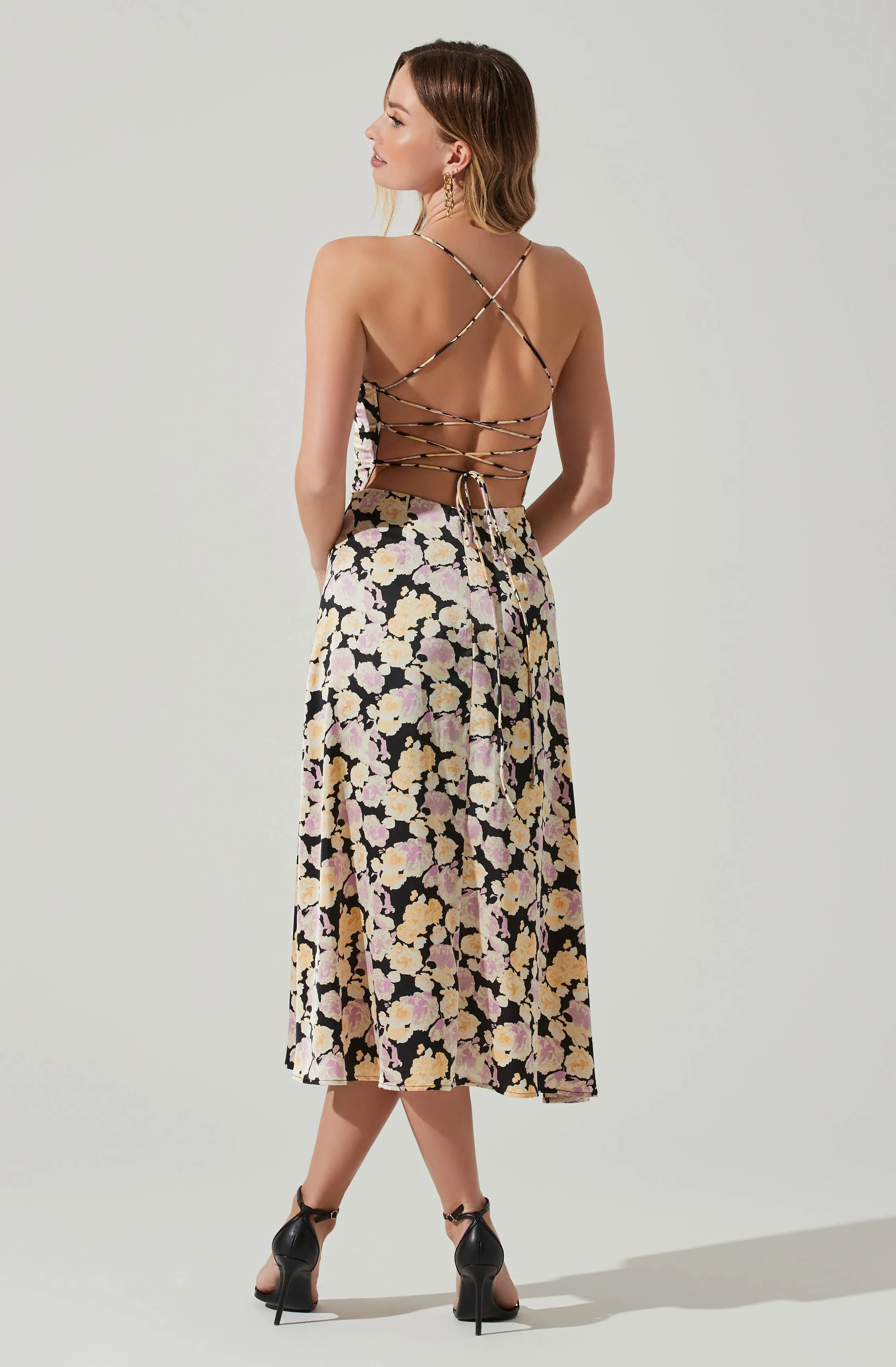 Gala Bustier Cross Strap Midi Dress