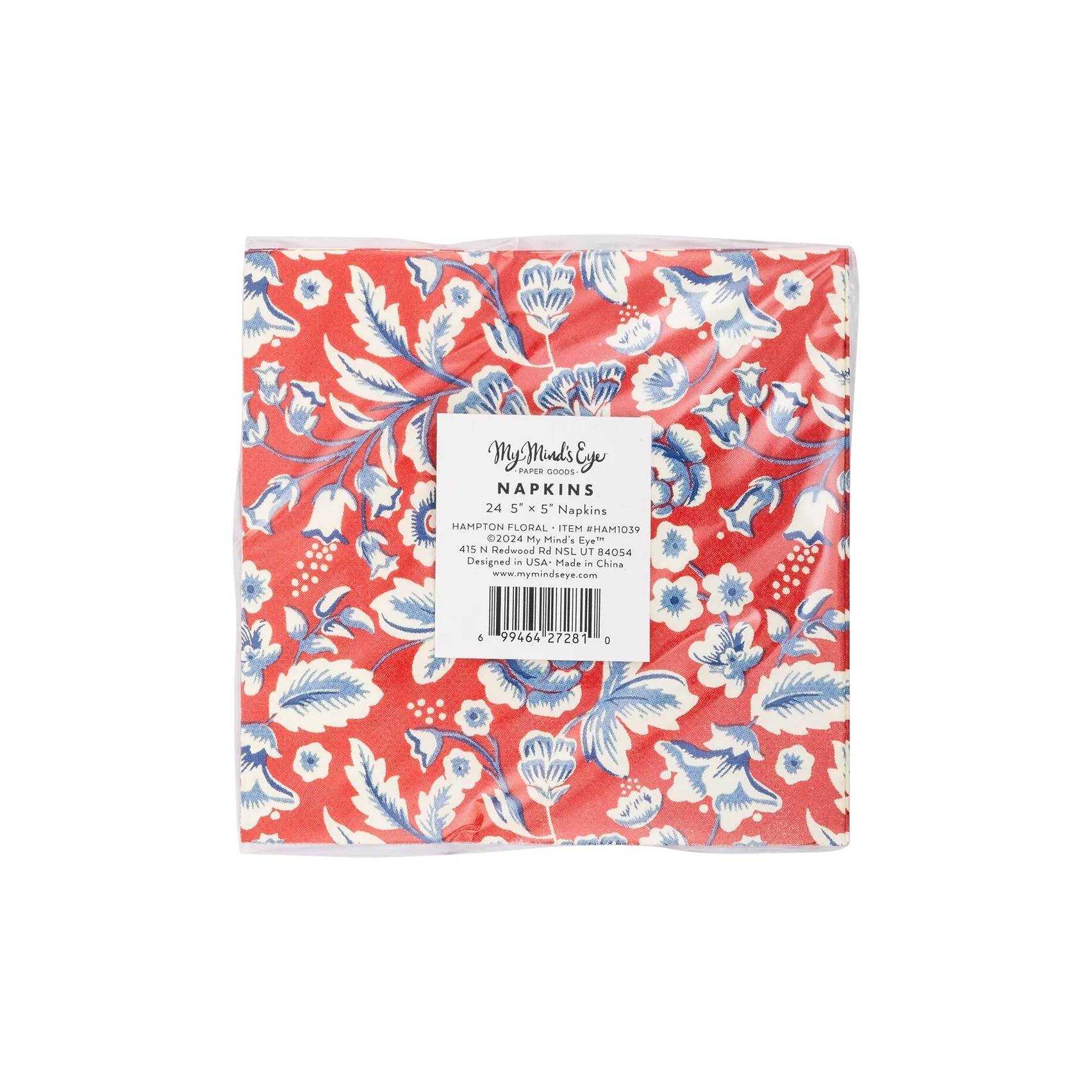 Hamptons Floral Paper Cocktail Napkins