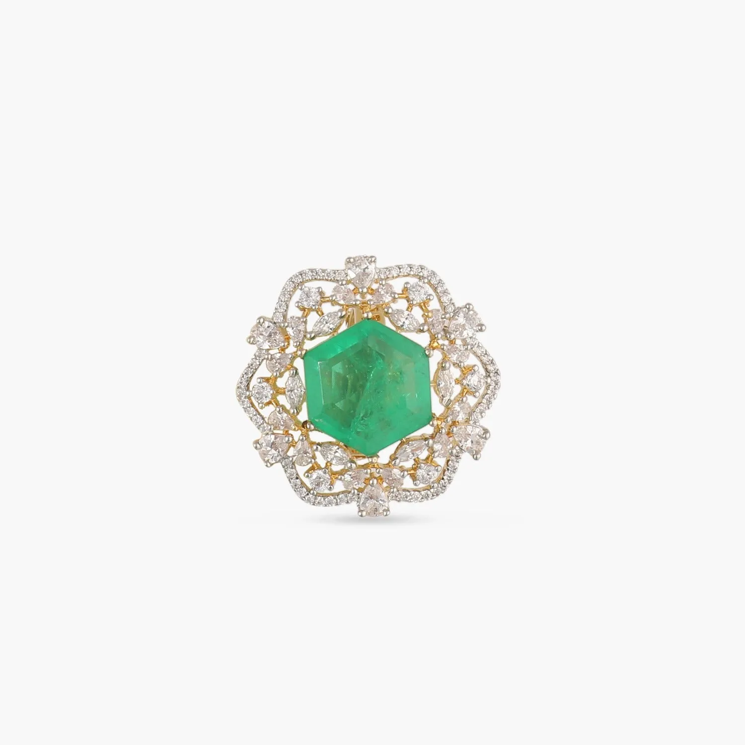 Hexa CZ Cocktail Ring