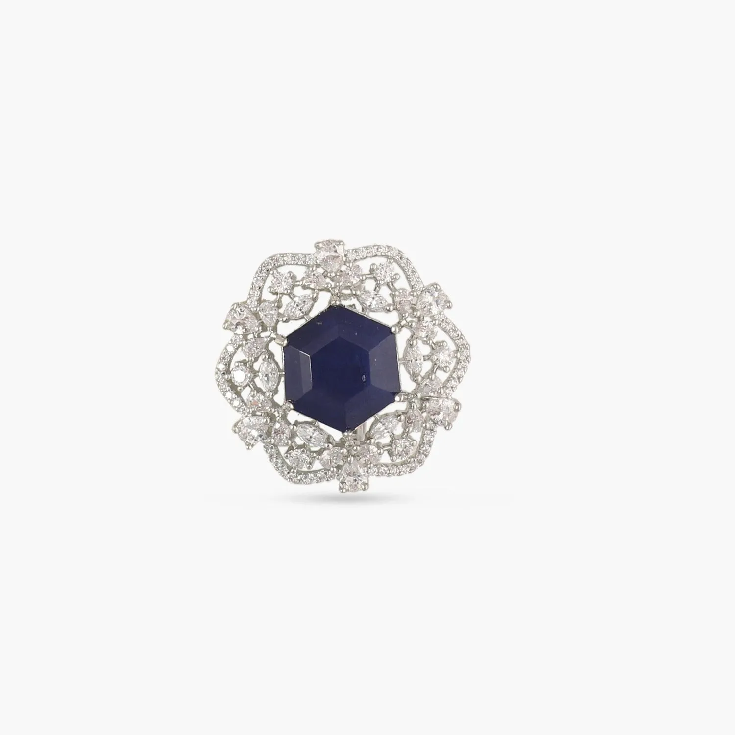 Hexa CZ Cocktail Ring