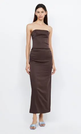 JONES STRAPLESS MAXI DRESS - COCOA