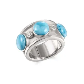 Larimar Full Moon Phase Cocktail Ring