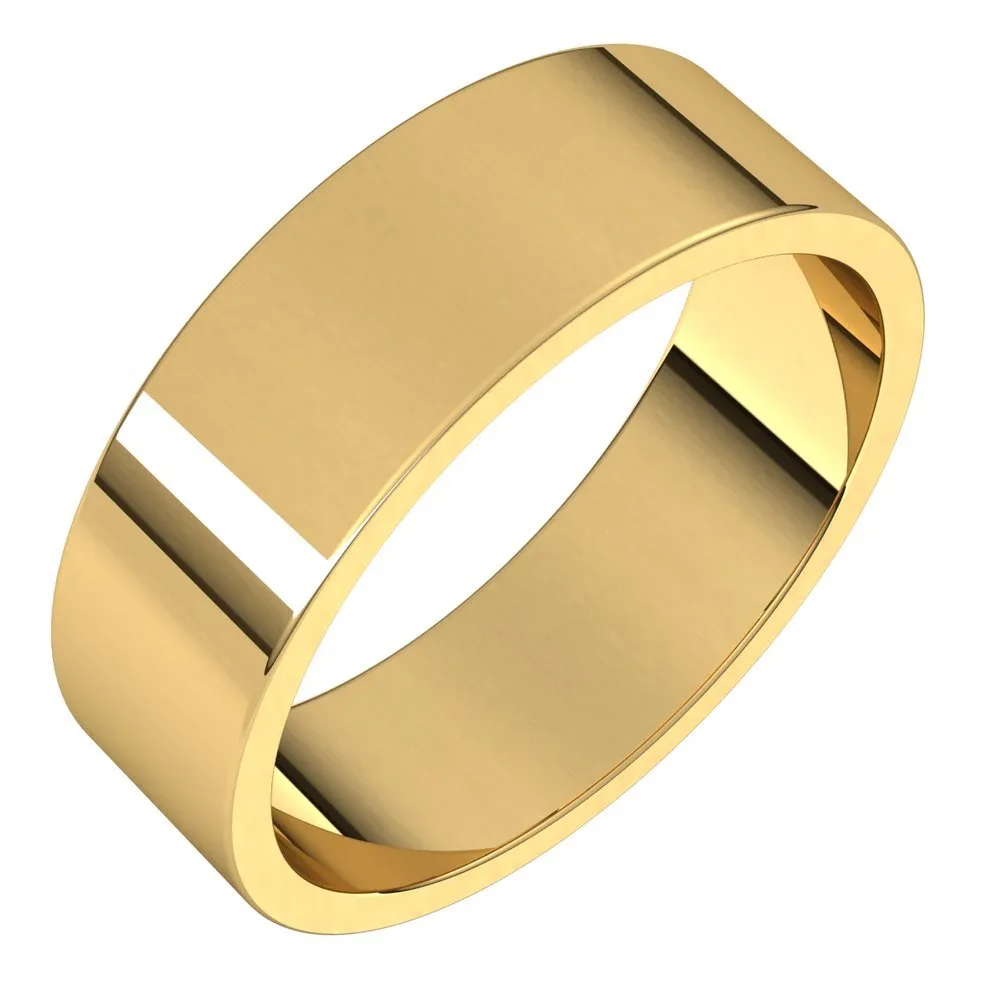 Men's Flat Wedding Band | 6MM