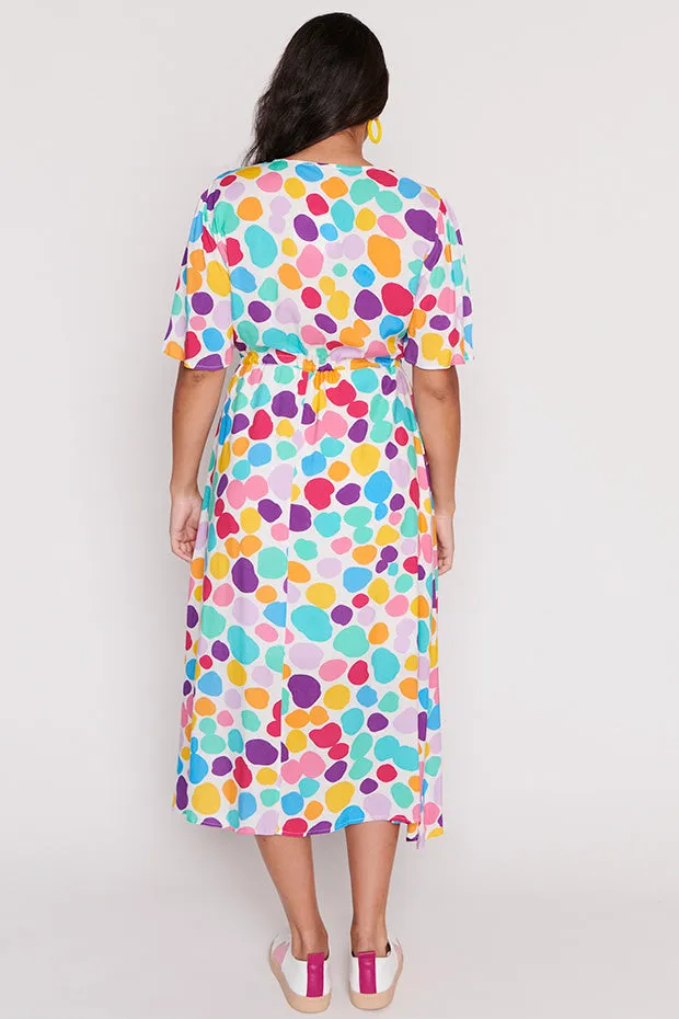 Michelle White Rainbow Pebble Dress