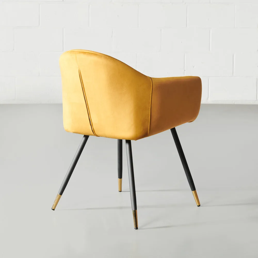 MILAN - Yellow Velvet Armchair