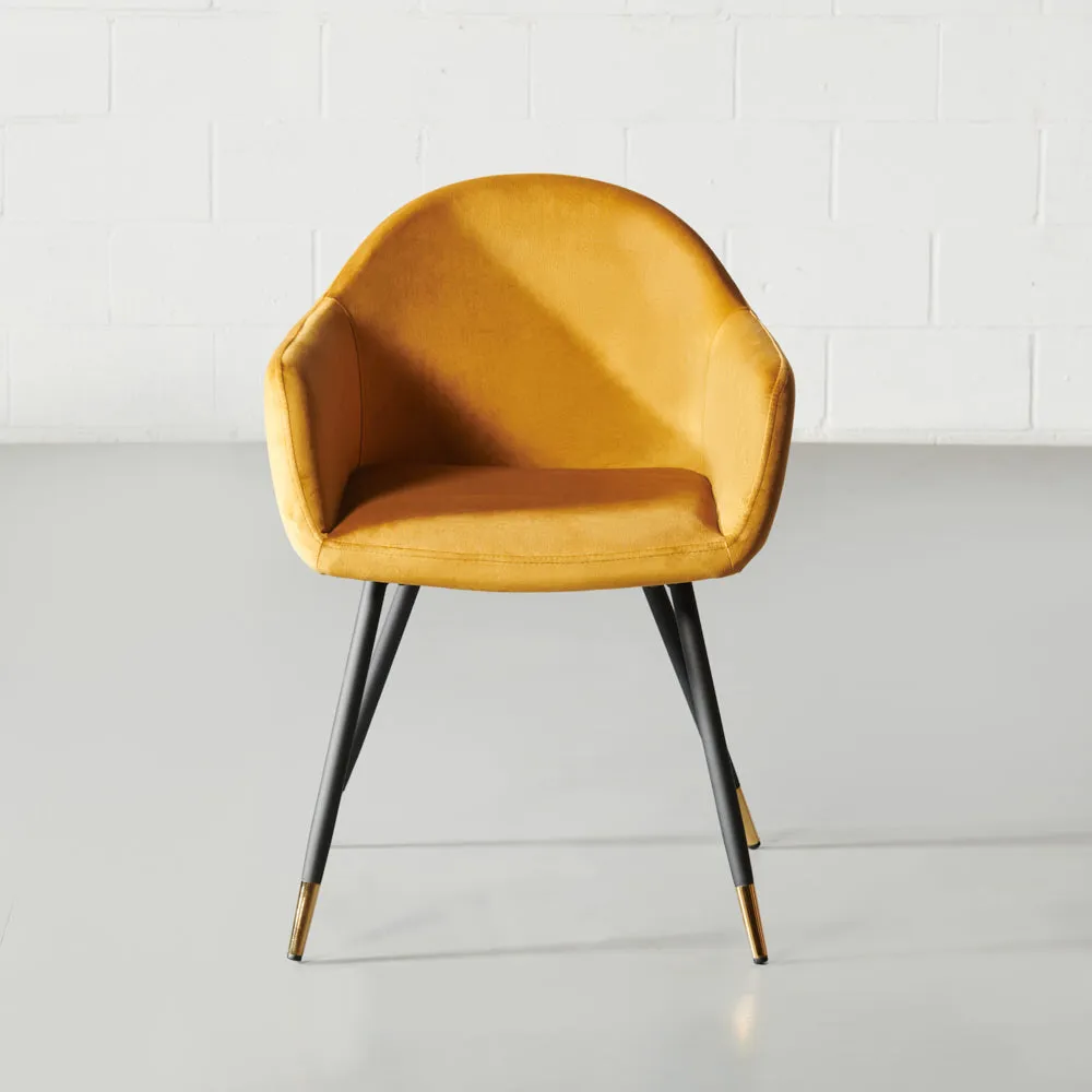 MILAN - Yellow Velvet Armchair