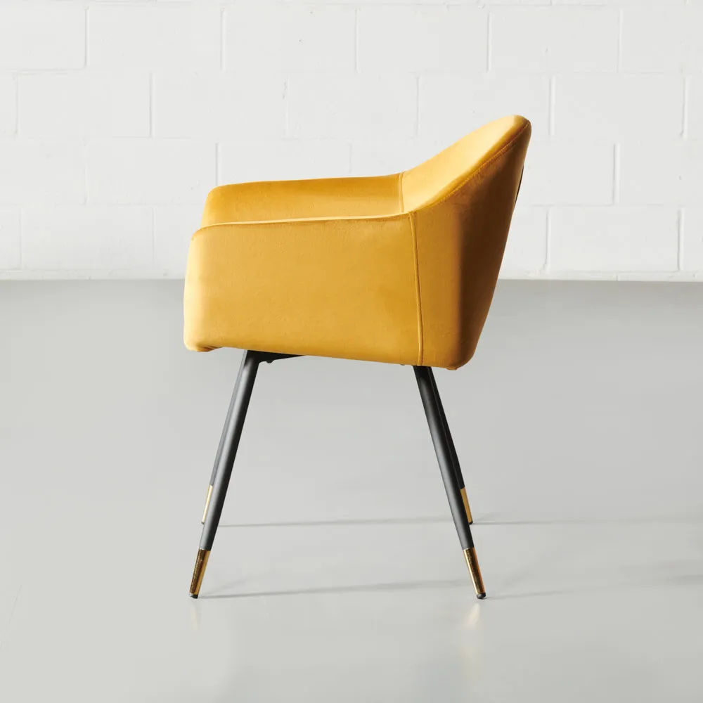 MILAN - Yellow Velvet Armchair