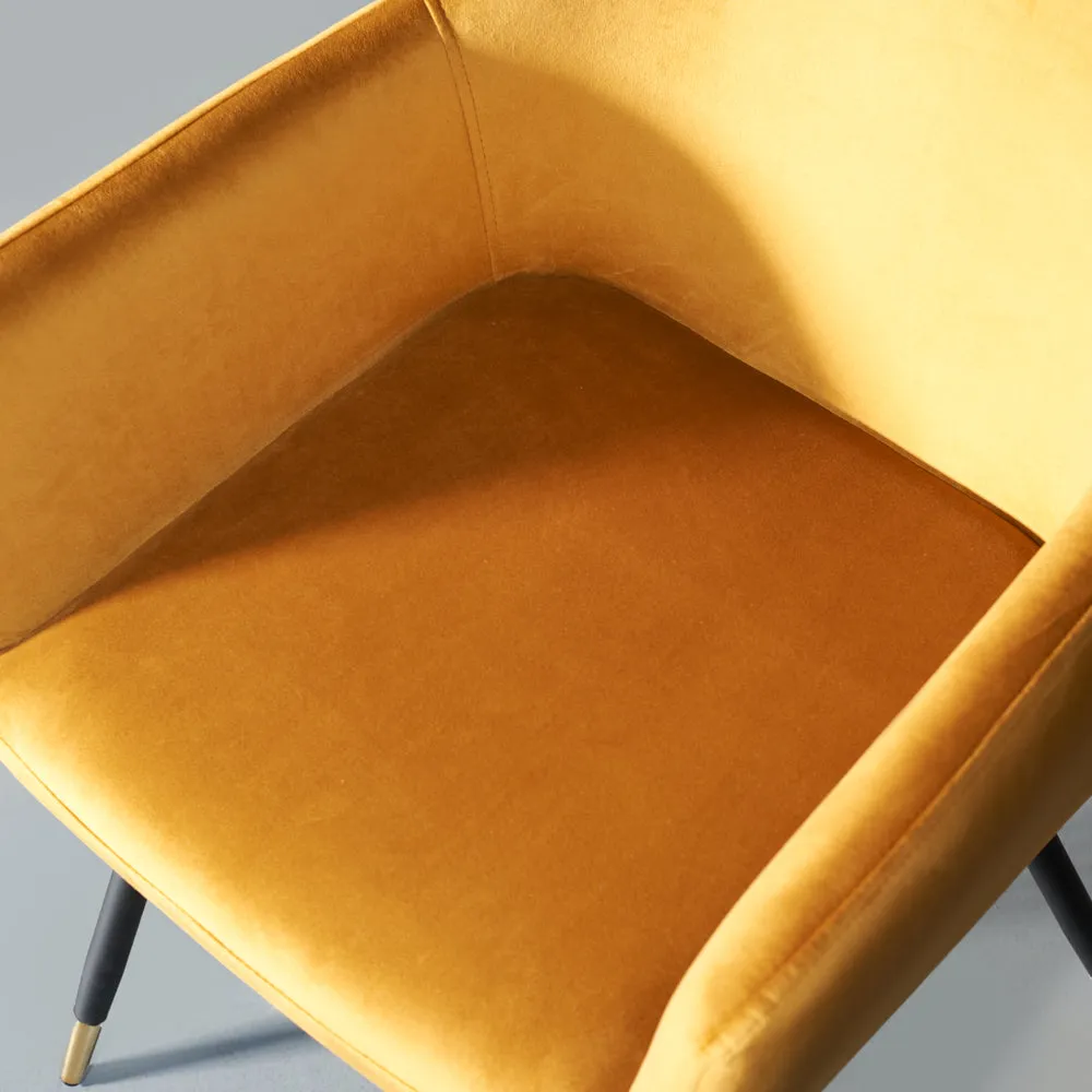 MILAN - Yellow Velvet Armchair