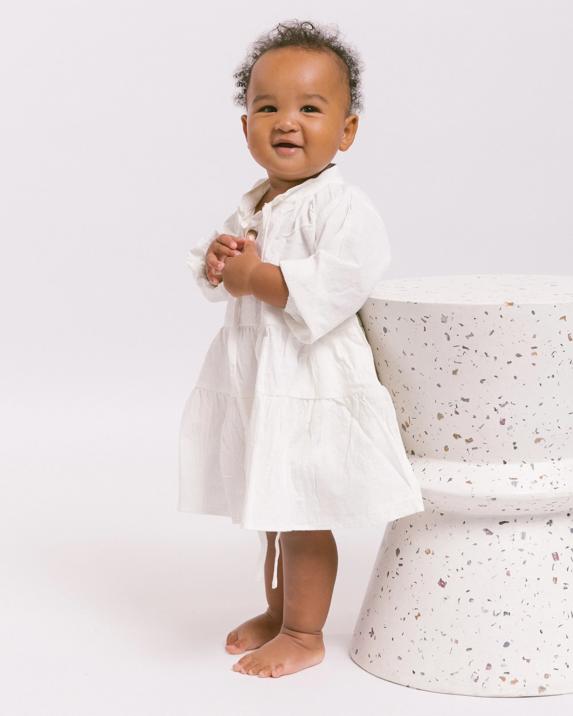 Mini Avalon Smock Dress | White