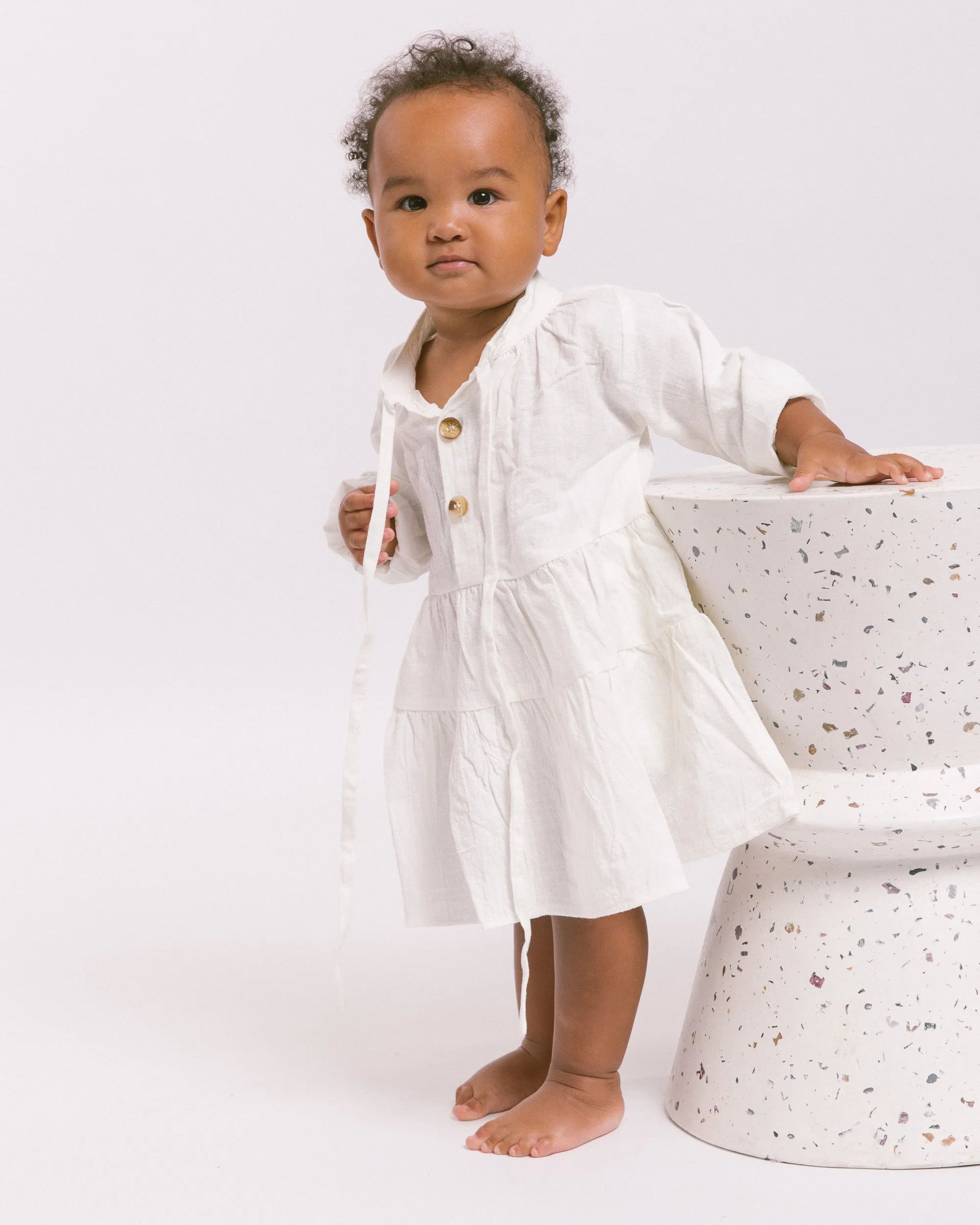 Mini Avalon Smock Dress | White