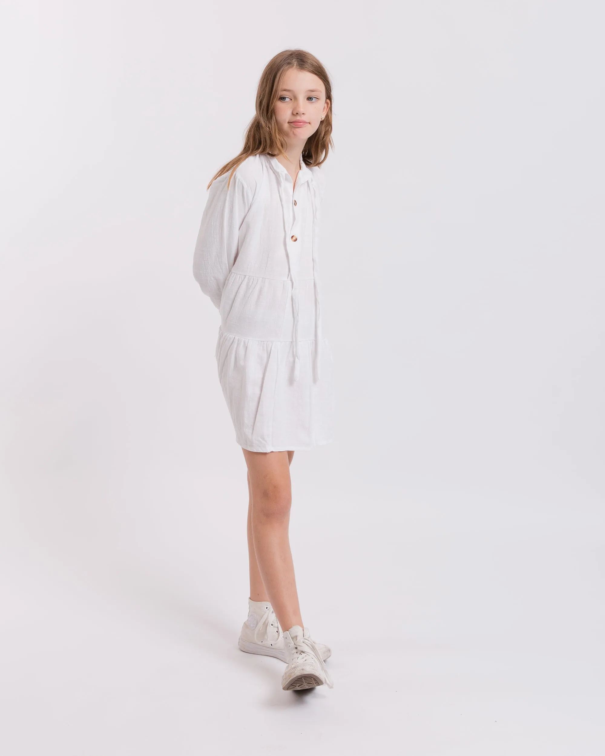 Mini Avalon Smock Dress | White